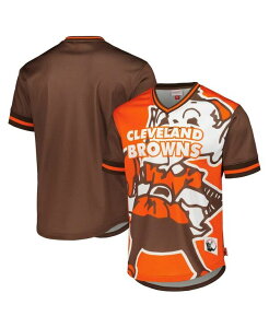 �~�b�`�F��&�l�X �����Y �g�b�v�X T�V���c V�l�b�N ���b�V�� Mitchell & Ness Men's Orange Cleveland Browns Jumbotron 3.0 Mesh V-Neck T-shirt Orange �I�����W