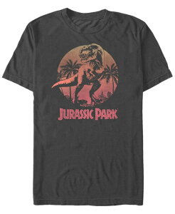 �t�B�t�X�T�� �����Y �g�b�v�X T�V���c ���S Fifth Sun Jurassic Park Men's Retro T-Rex Sunset Logo Short Sleeve T-Shirt Charcoal �`���R�[��