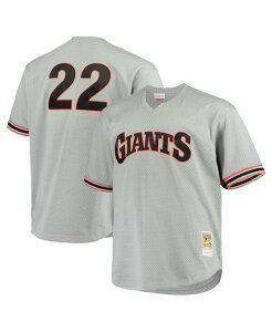 �~�b�`�F��&�l�X �����Y �g�b�v�X �V���c ���b�V�� �g�[�� �W���[�W�[ Mitchell & Ness Men's Will Clark Gray San Francisco Giants Big and Tall Cooperstown Collection Mesh Batting Practice Jersey Gray �O���[