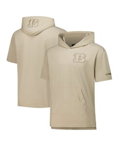 �v���X�^���_�[�h �����Y �A�E�^�[ �p�[�J�[�E�X�E�F�b�g �L���b�v Pro Standard Men's Tan Cincinnati Bengals Neutrals Capsule Short Sleeve Pullover Hoodie Tan �^��