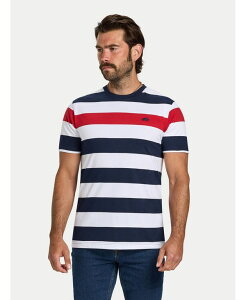 ���C�W���O�u�� �����Y �g�b�v�X T�V���c �R���g���X�g Raging Bull Men's Contrast Chestripe T-Shirt Navy/red �l�C�r�[