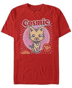 �t�B�t�X�T�� �����Y �g�b�v�X T�V���c �L���b�v �O�[�X Fifth Sun Marvel Men's Captain Marvel Cosmic Goose Kawaii Cartoon Short Sleeve T-shirt Red ���b�h