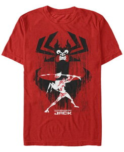 �t�B�t�X�T�� �����Y �g�b�v�X T�V���c Fifth Sun Men'samurai Jack Aku Sword Fight Splatter Short Sleeve T- shirt Red ���b�h