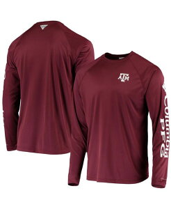 �R�����r�A �����Y �g�b�v�X T�V���c Columbia Men's PFG Maroon Texas A M Aggies Terminal Tackle Omni-Shade Long Sleeve T-shirt Maroon �}���[��