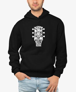 �G���G�[�|�b�v�A�[�g �����Y �A�E�^�[ �p�[�J�[�E�X�E�F�b�g �V���c LA Pop Art Men's Word Art Guitar Head Music Genres Hooded Sweatshirt Black �u���b�N