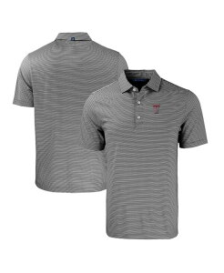 Jb^[AhobN Y gbvX |Vc Cutter & Buck Men's Texas Tech Red Raiders Forgeco Double Stripe Stretch Polo Black White zCg