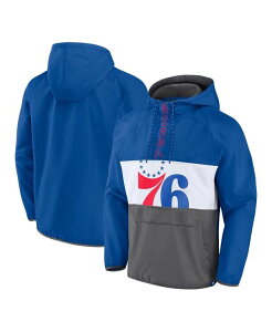 �t�@�i�e�B�N�X �����Y �A�E�^�[ �W���P�b�g�E�u���]�� �p�[�J�[ Fanatics Men's Royal Gray Philadelphia 76ers Anorak Flagrant Foul Color-Block Raglan Hoodie Half-Zip Jacket Royal Gray �O���[