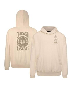 ���x���E�F�A �����Y �A�E�^�[ �p�[�J�[�E�X�E�F�b�g LevelWear Men'sCream Chicago Blackhawks Contact Stampullover Hoodie Cream �N���[��