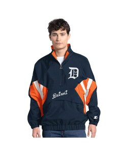�X�^�[�^�[ �����Y �A�E�^�[ �p�[�J�[�E�X�E�F�b�g �V���c Starter Men'sNavy Detroitigers Cooperstown Chief Half-Zipullover Sweatshirt Navy Orange �l�C�r�[