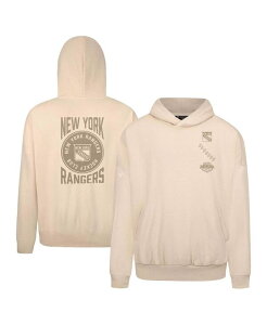���x���E�F�A �����Y �A�E�^�[ �p�[�J�[�E�X�E�F�b�g LevelWear Men's Cream New York Rangers Contact Stampullover Hoodie Cream �N���[��