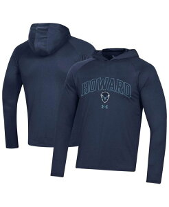 �A���_�[�A�[�}�[ �����Y �g�b�v�X T�V���c Under Armour Men's Navy Howard Bison 2023 Sideline Techooded Raglan Long Sleeve T-shirt Navy �l�C�r�[