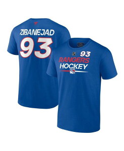 �t�@�i�e�B�N�X �����Y �g�b�v�X T�V���c Fanatics Men's Mika Zibanejad Blue New York Rangers Authentic Pro Prime Name and Number T-shirt Blue �u���[