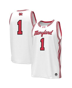 A_[A[}[ Y gbvX Vc W[W[ Under Armour Men's #1Maryland Terrapins Replica Basketball Jersey White zCg