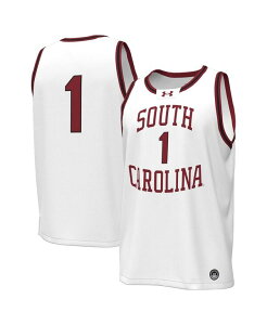 A_[A[}[ Y gbvX Vc W[W[ Under Armour Men's #1South Carolina Gamecocks Replica Basketball Jersey White zCg