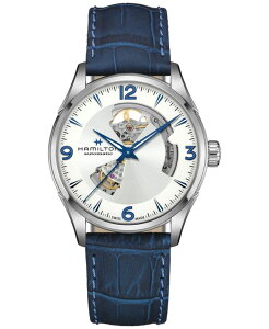 n~g Y ANZT[ rv U[ Hamilton Men'swiss Automatic Jazzmaster Open Heart Blue Leather Strap Watch 42mm Blue u[