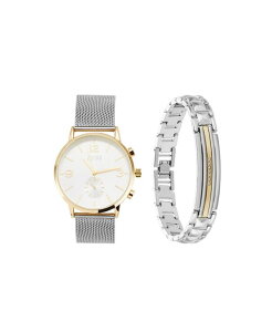 �W���[���Y�j���[���[�N �����Y �A�N�Z�T���[ �r���v Jones New York Men's Analog Silver-Tone Metalloy Bracelet Watch 42mm and Bracelet Set Silver �V���o�[