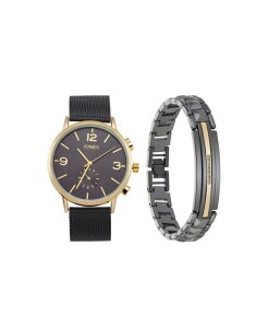 �W���[���Y�j���[���[�N �����Y �A�N�Z�T���[ �r���v Jones New York Men's Analog Black Metalloy Bracelet Watch 42mm and Bracelet Set Black �u���b�N