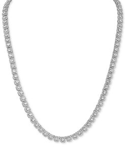 �G�X�N�@�C�A ���f�B�[�X �A�N�Z�T���[ �s�A�X�E�C�������O ���[�X Esquire Men's Jewelry Cubic Zirconia 22 Tennis Necklace in Sterling Silver �V���o�[