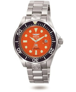 CrN^ Y ANZT[ rv Invicta Men's 4186 Pro Diver Automatic 3 Hand Orange Dial Watch Silver Vo[