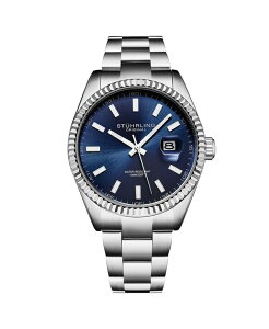�X�g�D�[�����O ���f�B�[�X �A�N�Z�T���[ �r���v T�V���c Stuhrling Vanguard 4069 Men s Quartz Watch 42mm Blue Dial Stainlessteel Bracelet Fluted Bezel Date 100M Wateresistant Blue �u���[
