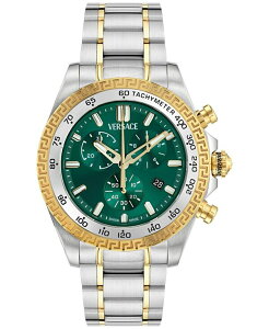 ���F���T�[�` �����Y �A�N�Z�T���[ �r���v T�V���c Versace Men'swiss Chronograph X Two-Tone Stainlessteel Bracelet Watch 44mm Two Tone