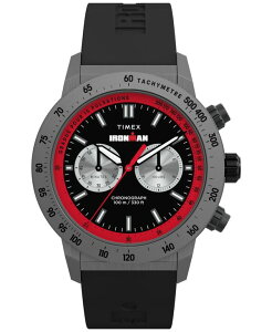 ^CbNX Y ANZT[ rv Timex Men's Chronograph Black Silicone Watch 44mm Black ubN