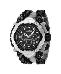 CrN^ Y ANZT[ rv Invicta Men's 48185 Gladiator Quartz 3 Hand Black Dial Watch Silver Vo[