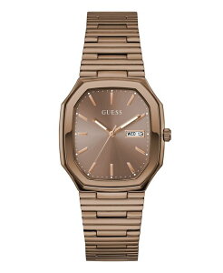 �Q�X �����Y �A�N�Z�T���[ �r���v GUESS Men's Coffee Brown Analog Watch 35mm Brown �u���E��