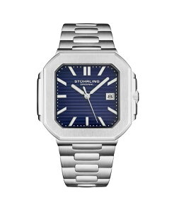 �X�g�D�[�����O ���f�B�[�X �A�N�Z�T���[ �r���v T�V���c Stuhrling Modulus 4064 Men s 43 mm Quartz Watch Brushed Steel Case Sunray Dial and Integrated Bracelet Blue �u���[