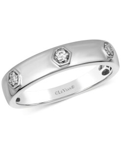 �� ���@�� ���f�B�[�X �A�N�Z�T���[ �����O Le Vianywear Everywear Nude Diamond Polished Band (1/10 ct.w.) in 14k Gold (Also Available in Rose Gold or White Gold) White Gold �z���C�g