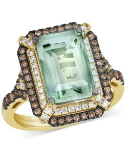 �� ���@�� ���f�B�[�X �A�N�Z�T���[ �����O Le Vian Deep Sea Blue Topaz (3-7/8 ct.w.) & Diamond (5/8 ct.w.) Double Halo Ring in 14k Rose Gold (Also Available in 14K White Gold or 14k Yellow Gold) Green Quartz / Yellow Gold �C�G���[