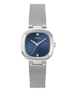 �Q�X ���f�B�[�X �A�N�Z�T���[ �r���v ���b�V�� GUESS Women's Analog Silver Mesh Watch 32mm Silver �V���o�[