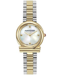 tFK fB[X ANZT[ rv TVc Ferragamo Women'swiss Gancini Twisted Two-Tone Stainlessteel Bracelet Watch 28mm Two Tone