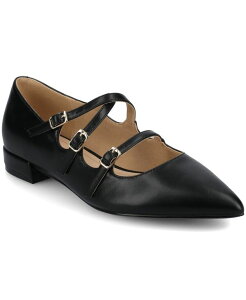 �W�����l �R���N�V���� ���f�B�[�X �V���[�Y �p���v�X Journee Collection Women's Gretel Strappy Mary Jane Pointed Toe Flats Black �u���b�N