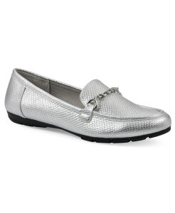 NtoCzCg}Ee fB[X V[Y Xb|E[t@[ Cliffs by White Mountain Women's Genius Moc Loafersilver Snake Print Vo[