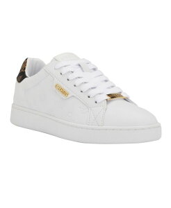 QX fB[X V[Y Xj[J[ [X S GUESS Women's Renzy Easy Lace Up Sneakers with Logo Details White Multi zCg