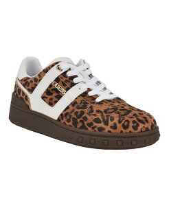 QX fB[X V[Y Xj[J[ [X GUESS Women's Inart Low Profile Sporty Gum Bottom Lace-Up Sneakers Leopard Aj}