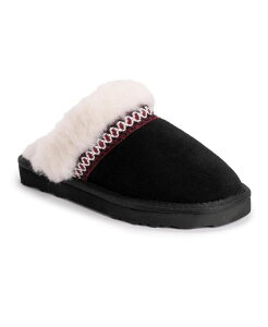 NNX fB[X V[Y T_ XG[h MUK LUKS Women's Dawn Suede Scuff Slippers Ebony