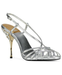 �W�F�t���[ �L�����x�� ���f�B�[�X �V���[�Y �T���_�� �q�[�� Jeffrey Campbell Women's Epiphany Embellished Open-Toe Strappy High-Heel Sandalsilver Metallic �V���o�[