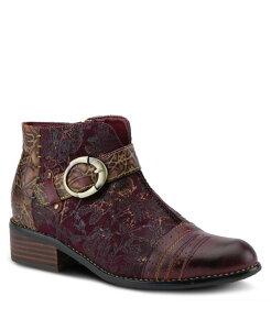 �����e�B�X�e ���f�B�[�X �V���[�Y �u�[�c�E���C���u�[�c �A���N�� ���U�[ L'Artiste Women s Georgiana Leather Booties with Decorative Buckle Rainbow Stitching and Full-Zip Closure French-Inspired Comfort Ankle Boot Purple multi 