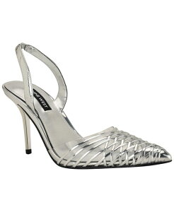 �i�C���E�F�X�g ���f�B�[�X �V���[�Y �p���v�X Nine West Women's Pemma Woven Slingback Stiletto Pumpsilver Mirror Metallic/Clear �V���o�[