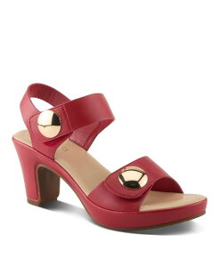 pgVA fB[X V[Y T_ vbgtH[ g[ Patrizia Women's DADE Metallic Button Platform Sandals with Adjustable Straps Red bh