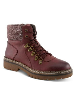 �p�g���V�A ���f�B�[�X �V���[�Y �u�[�c�E���C���u�[�c �Z�[�^�[ Patrizia Women's Hiker-Inspired Sweater Collar Lug Sole Boot Bordeaux
