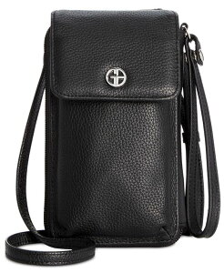 �W���[�j �x���j�[�j ���f�B�[�X �A�N�Z�T���[ ���z ���U�[ Giani Bernini Softy Leather Tech Crossbody Wallet Black/Silver �u���b�N
