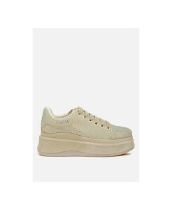 �����h�����O ���f�B�[�X �V���[�Y �X�j�[�J�[ London Rag Jitter Bug Rhinestones Embellished Chunky Sneakers Beige �x�[�W��