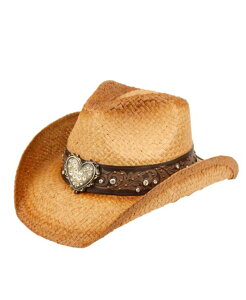 �G�|�b�N�n�b�g�J���p�j�[ ���f�B�[�X �A�N�Z�T���[ �X�q Epochats Company Cowboy Hat with Trim Band Studs Natural