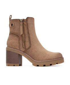 LV^C fB[X V[Y u[cECu[c XG[h Women'side Zipper Suede Booties Refresh Collection By XTI Beige x[W