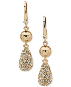 _i L j[[N fB[X ANZT[ sAXECO DKNY Gold-Tone Crystal Teardrop Double Drop Earrings Crystal Wh S[h