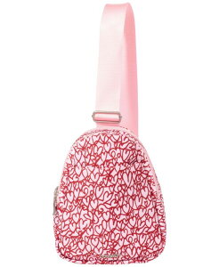 �o�b�K���[�j ���f�B�[�X �o�b�O �~�j Baggallini Mini Double Zip Sling Bag Heart Print