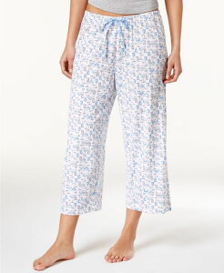 �q���[ ���f�B�[�X �{�g���X �J�W���A���p���c �v�����g �L���b�v �j�b�g Hue Women'sleepwell Printed Knit Capri Pajama Pant Made with Temperaturegulating Technology White �z���C�g